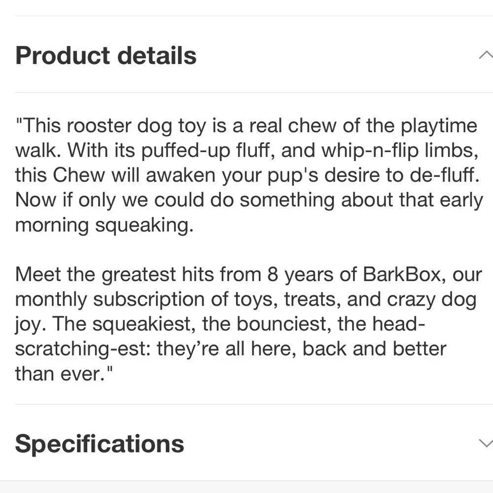 BARK Cockk-a-Doodle-Chew Brown Red Yellow White Green Beige Rooster Dog Toy